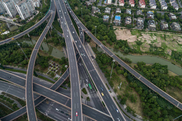 istock Aerial view of highway and overpass 1063210736