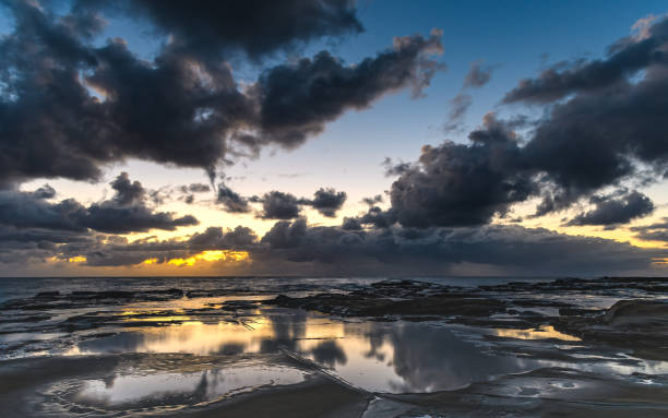 istock Cloudy Sunrise Seascape from Rock Platform 1063216296