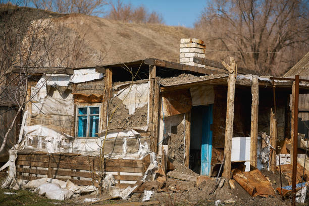 destroyed house in the bombing. War