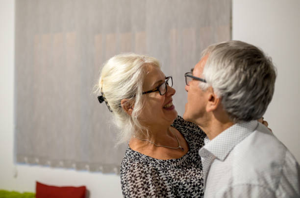 istock Beautiful senior couple in love dancing. 1063228796