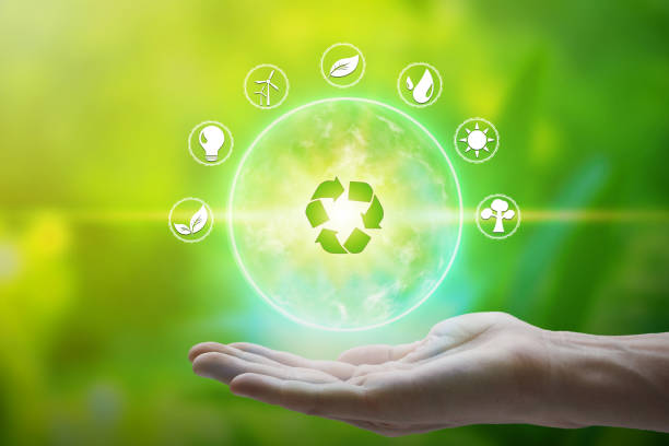 istock Hand holding with environment Icons 1063238716