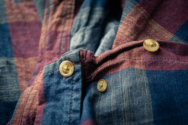 istock details of red and blue checkered shirt 1063238942