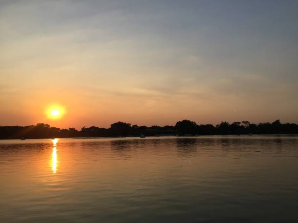 istock Beautiful sunlight in the evening at public park. 1063239744