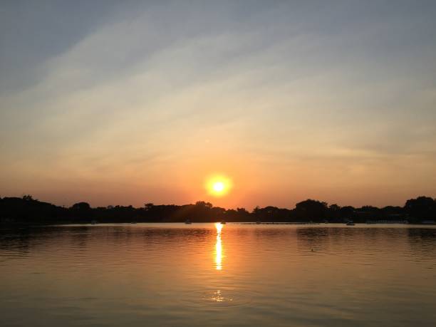 istock Beautiful sunlight in the evening at public park. 1063239748