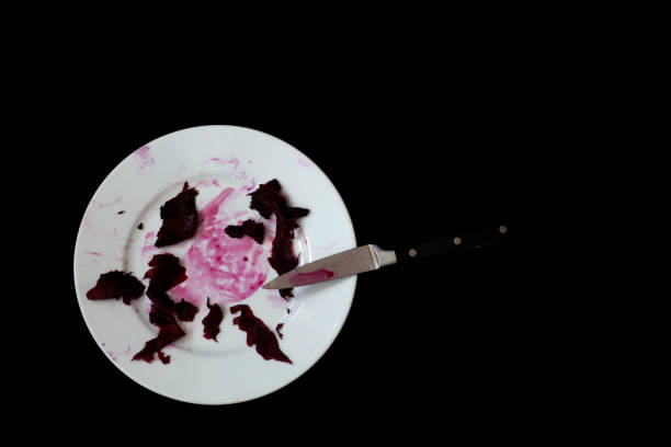 beet root peels on a white plate