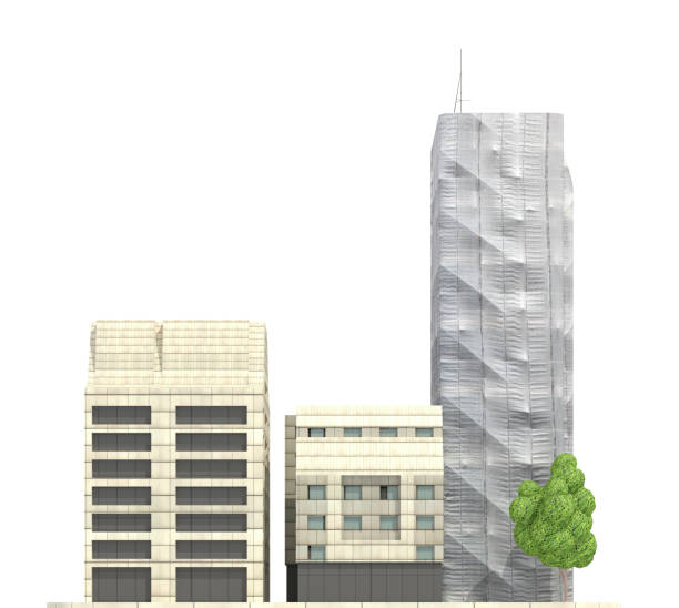 istock Modern buildings isolated on white background 3d illustration 1063244212