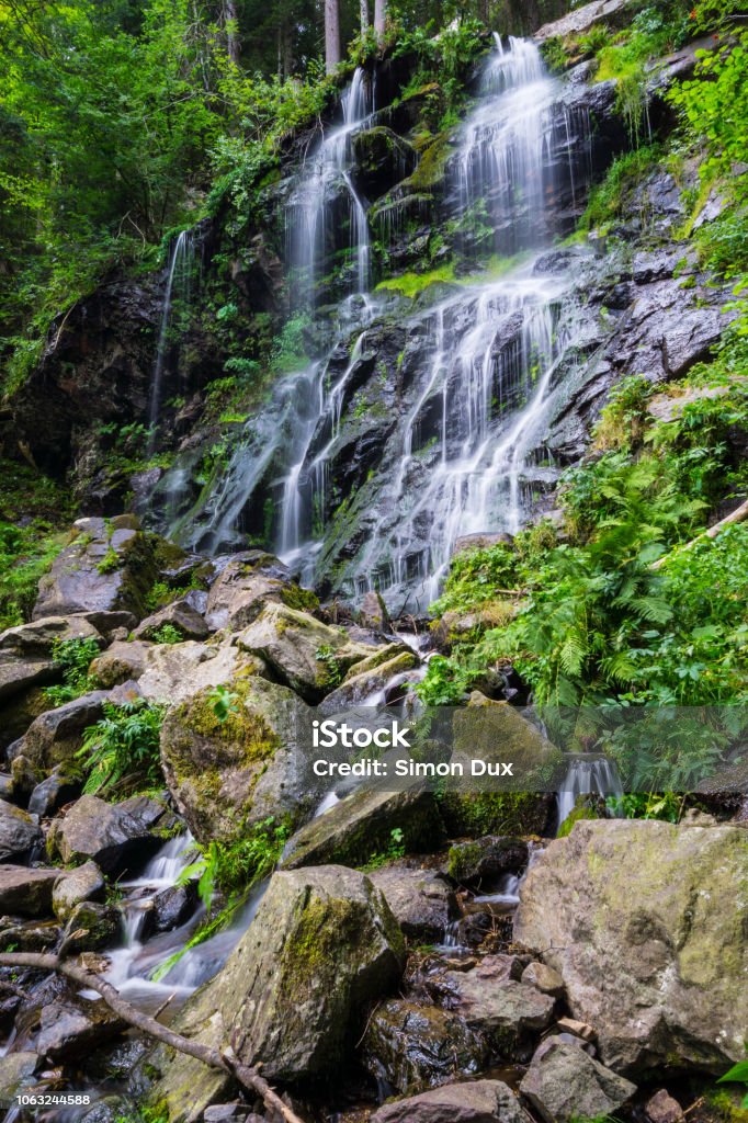 Germany, Brilliant magic mood at Zweribach downfall in black forest nature landscape Black Forest Stock Photo