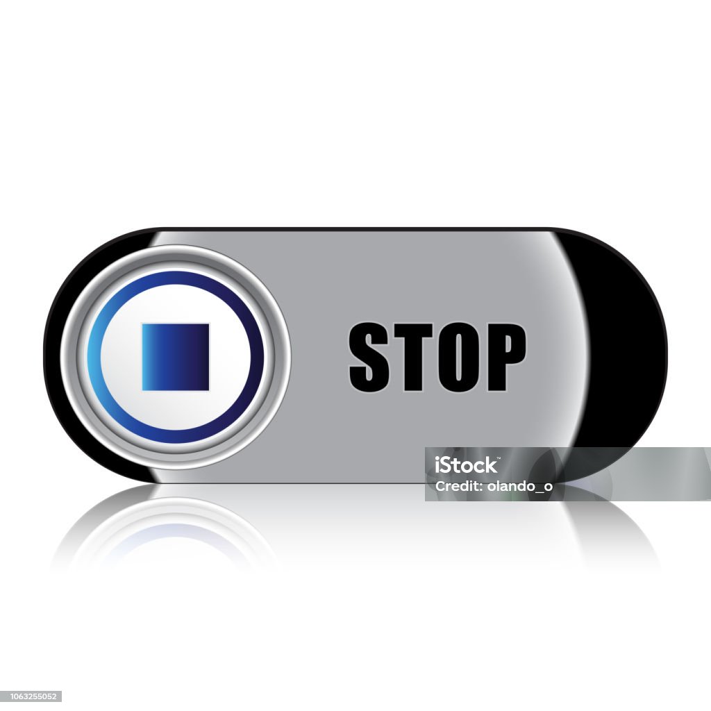 Stop Web Button Stop Button Design Stock Illustration - Download Image Now - Abstract ...