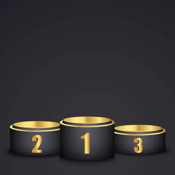 Vector illustration of Golden podium