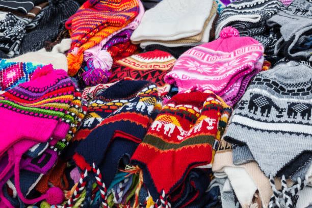istock beautiful peruvian caps on market 1063255274