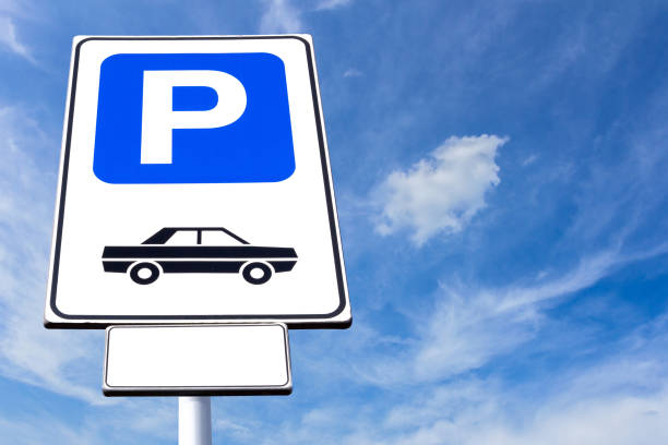 istock Blue transit signal with a parking icon 1063259756