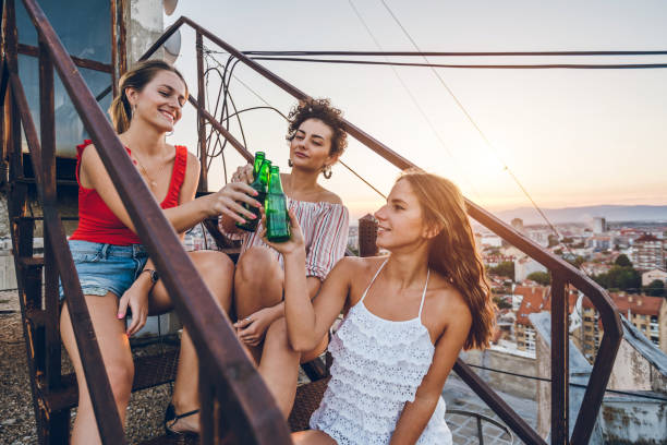 istock Rooftop party friends 1063261786