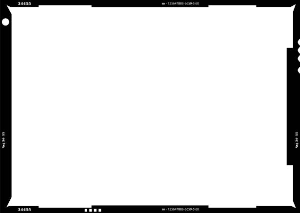 ilustrações de stock, clip art, desenhos animados e ícones de blank large format empty film negative or picture frame,free pics space, isolated on white - negative