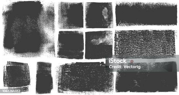 Grunge Brush Stroke Peinture Boîtes Backgrounds Vecteurs libres de droits et plus d'images vectorielles de Texture - Texture, Technique grunge du papier froissé, Peinture