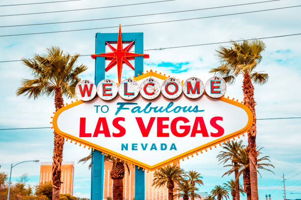 에 오��신 것을 환영 합니다 멋진 라스베가스 서명, 라스베가스 스트립, 네바다, 미국 - las vegas metropolitan area the las vegas strip sign welcome sign 뉴스 사진 이미지