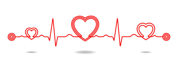 ilustrações de stock, clip art, desenhos animados e ícones de vector electrocardiogram and heart pattern (health concept) - pulse trace human heart heart shape healthcare and medicine