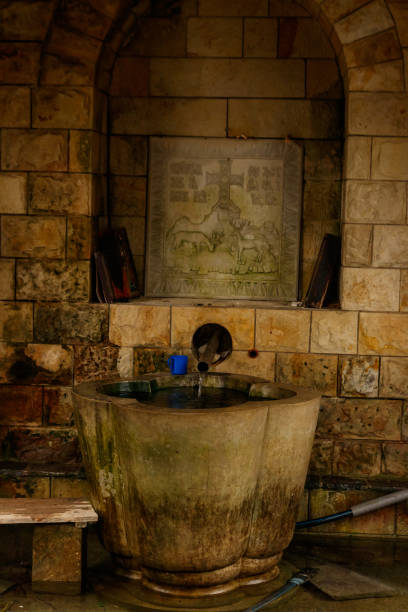istock Holy spring in Lyadovsky rocky monastery, Ukraine 1063270020