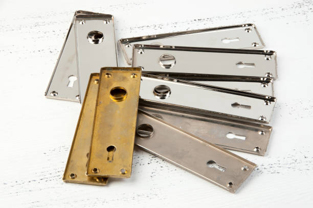 istock Vintage metal key and handle holes cover 1063270532