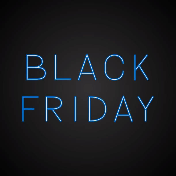 istock Black Friday blue realistic neon sign on black background. Shopping concept vector illustration. Seasonal sale banner. 1063275702