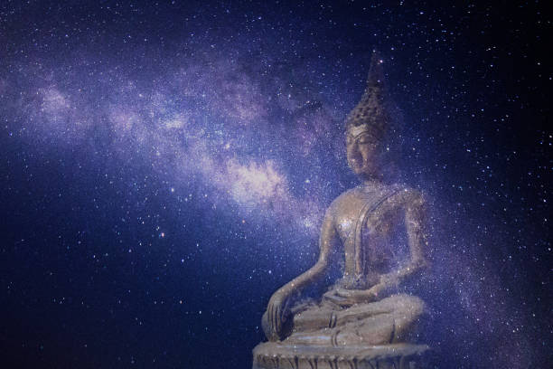 istock Buddha statue, the Milky Way background 1063277770