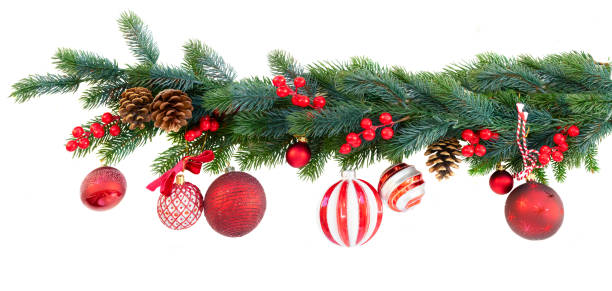 istock Christmas garland on white 1063280702