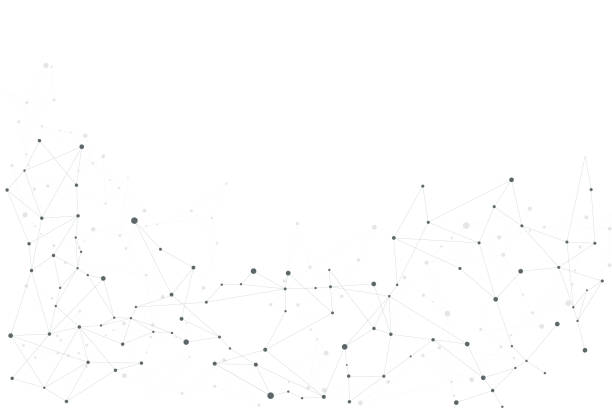 illustrazioni stock, clip art, cartoni animati e icone di tendenza di punti e linee di connessione astratti. concetto di background scientifico e tecnologico di connessione. - nodo