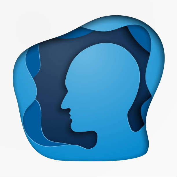 istock Human head paper art style. men face profile. business concpet. Vector illustration. 1063290144