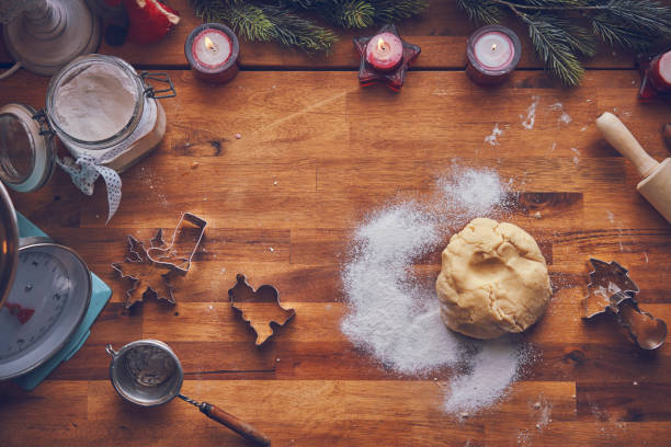 istock Preparing Christmas Cookies in Domestic Kitchen for Holidays 1063291910