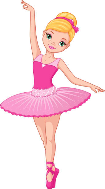 schöne rosa ballerina - white background ballet dancer dancer dancing stock-grafiken, -clipart, -cartoons und -symbole