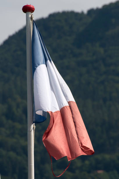 istock French flag on a passenger ship on lake Geneva, Switzerland. 1063299232