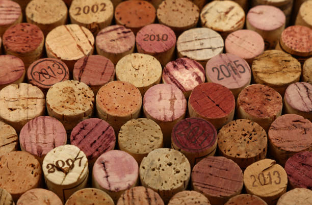 istock Close up background of used wine corks 1063308696
