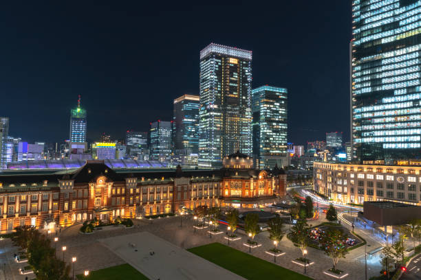 istock Tokyo station building at twilight time. 1063312402