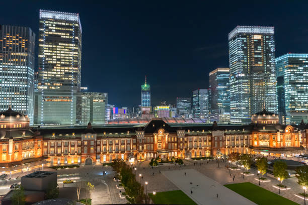 istock Tokyo station building at twilight time. 1063312452