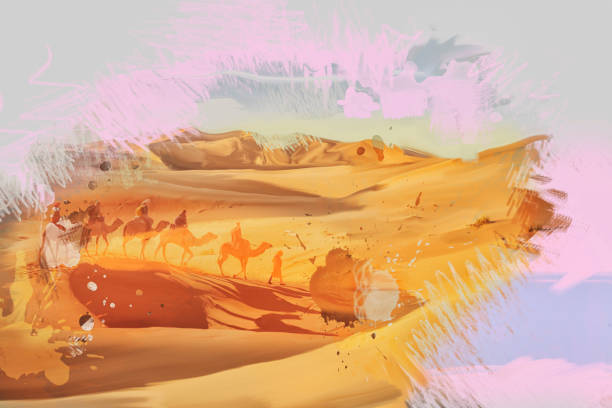 istock Tourist caravan in the Sahara desert 1063314732