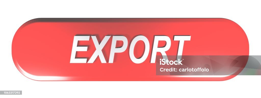 Red Rounded Rectangle Push Button Export 3d Rendering Stock Photo ...