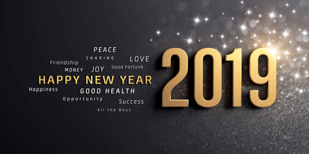 istock Happy New Year 2019 Greeting Card 1063317784