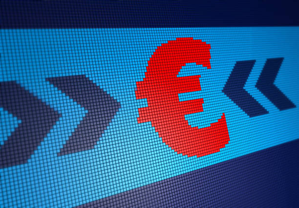 istock Euro Symbol on Pixelated Background 1063318630