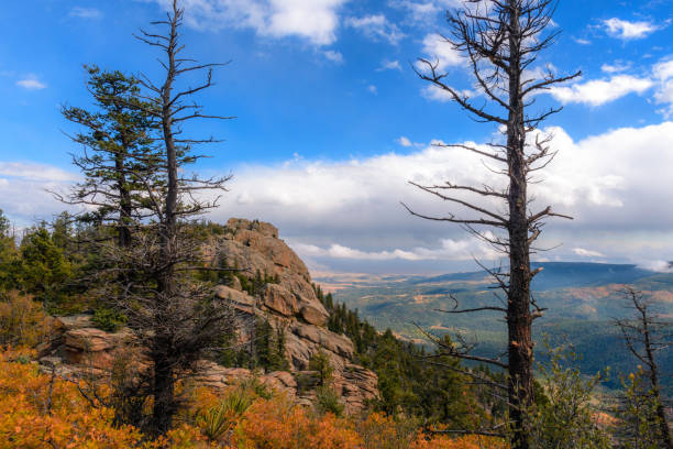 istock Autumn view of valley from mountain ridge 1063319286