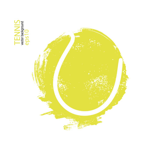 Vector illustration tennis ball isolated. Design print for T-shirts, hand drawing. Element sports for the poster, banner, flyer, grunge, spray). hand drawing tennis stock illustrations