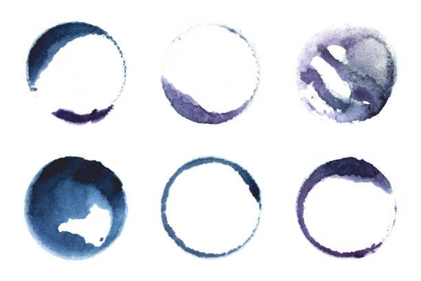istock Circular Watercolor Stained Backgrounds 1063340098