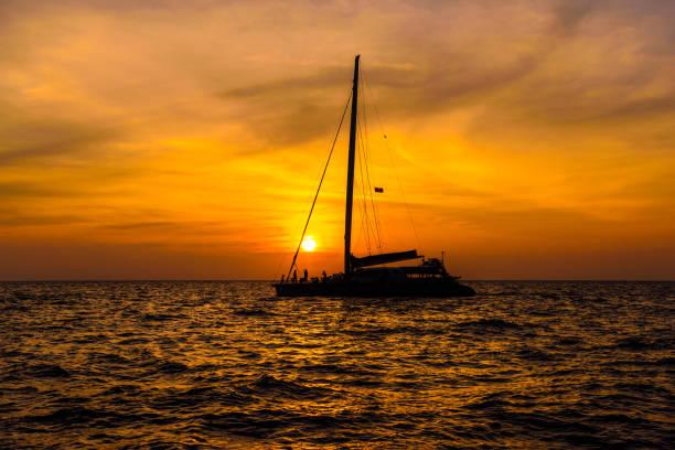 istock Sail boat in sunset, Phi Phi Leh islands, Andaman sea, Krabi, Th 1063347848