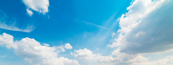 blue sky with white, soft clouds