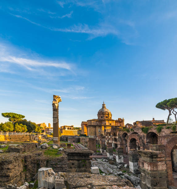 istock World famous Imperial Fora in Rome at sunset 1063359398