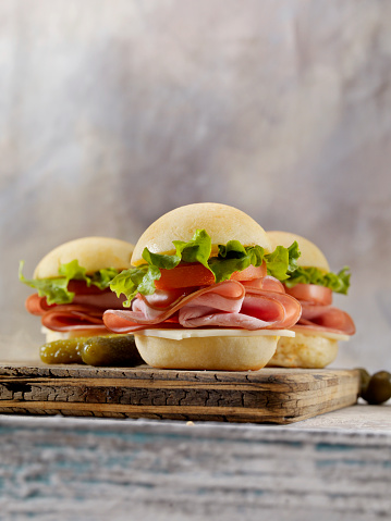 Gluten Free Ham Burger Sliders with Gluten Free Buns