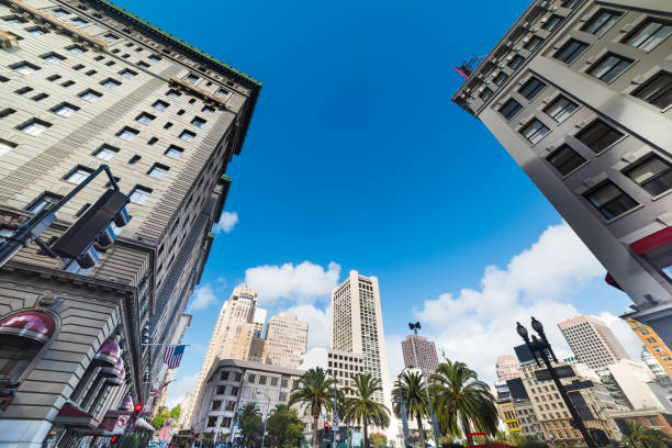 istock Union square in San Franciscisco under a blue sky 1063361700