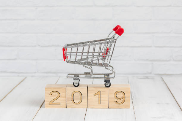 istock trolley on 2019 new year block ,  shopping concept 1063364556