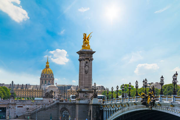 istock Pegasus golden statue on Alexander III bridge 1063364904