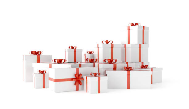 istock 3d gifts presents. xmas holiday concept. 1063369786