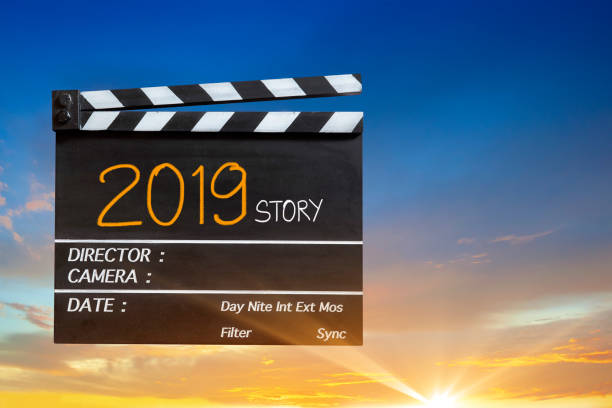 istock 2019 story ,text title on movie Clapper board 1063370646