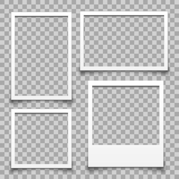 Empty white photo frame - for stock Empty white photo frame - for stock polaroid stock illustrations